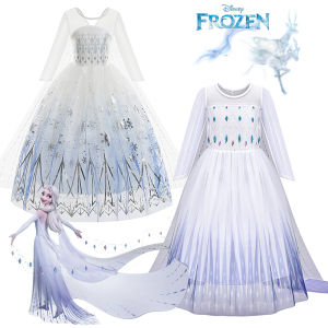 Disney | Disney Girls Elsa Inspired White Frozen Princess Costume Dress With Cape And Snowflake Prints For Halloween Party