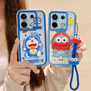 New Phone Case Redmi Note 13 Pro+ Note 12 Pro Plus 5G 4G Ins Fashion Cute Cartoon Ruby Frog Doraemon Hello Kitty 3D Dolls Trend Casing with Lanyard 2024
