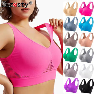 Buzesty Áo ngực thể thao Yoga nữ thoáng khí chạy thể dục hoạt động vest độn áo hở eo đồ lót phòng tập thể dục Áo yoga áo ngực