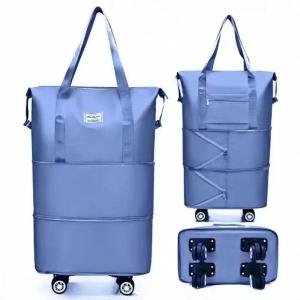 Portable Double-layer Large Capacity Travel Bag with Universal Wheels