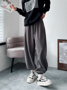 High Waist Drawstring Loose Wide Leg Pants Spring Casual Sweatpants plus Size Trousers Drapey Straight Cut Conceal Meat