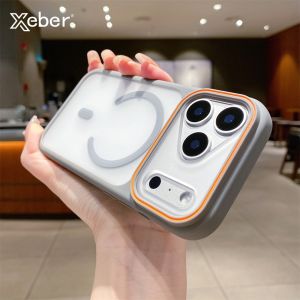 Luxury Transparent for Magsafe TPU Magnetic Case for iPhone 17 16 15 14 13 Pro Max Plus Air Wireless Charging Back Cover