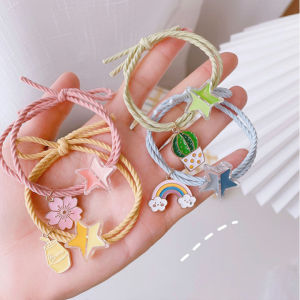 C.three Ins Fashion Cartoon Wishing Star Bracelet/Hair Rope Little Girl Rubber Band Accessories