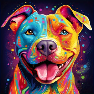 Huacan Full Diamond Painting Animal Diy Diamond Mosaic Colorful Dog Art Gift Set Rhinestone Pictures Wall Decoration
