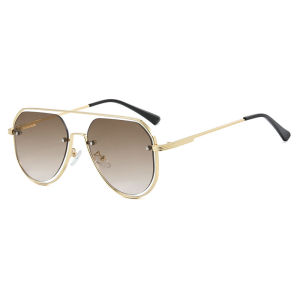 JN IMPRESSION New Hollow Metal Toad Frame Anti UV Sunglasses European and American Modern Retro Driving Casual Sunglasses