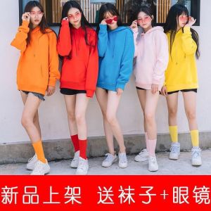 เสื้อกันหนาว ผญ เสื้อแขนยาว เสื้อ oversize เสื้อสเวตเตอร์สีเทามีฮู้ดผ้าฟลีซหนาสปริงสำหรับผู้หญิง 2021 เสื้อคลุมสีขาว พร้อมส่ง