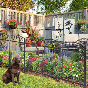 5 Panel 2 In1 Dog Pet Playpen Enclosure 110cm H Decorative Garden Fence Animal Barrier Outdoor Farm