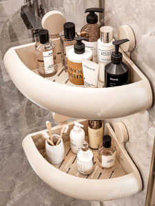 ตู้ครัวเรือนแบบติดผนังแบบดูดด้วยแรงดันสูงสำหรับห้องน้ำ ชั้นวางเครื่องสำอางในห้องน้ำแบบไม่ต้องเจาะ ตู้ครัวเรือนแบบมีฝาครอบ