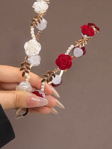 ALENADAY Bando Mutiara Bunga Mawar Emas Bondu Korea Style Fashion Wanita Cantik Elegan BND17