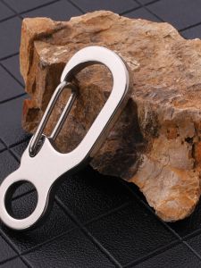 Outdoor Stainless Steel Keychain Resistant to Tensile Force Pet Dog Buckle Metal Spring Hook Waist Hanging Accessories