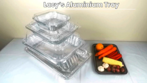LACYS Aluminium Trays with Plastic Lids - 4 Sizes - Lids Sold Separately - Kitchenware - Baking Trays & Pans