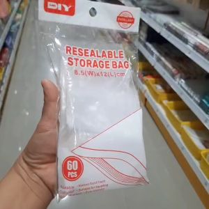 ถุงพลาสติกเก็บของ ถุงซิปล็อคพลาสติกใส ถุงพลาสติกใสเก็บของกันน้ำ อเนกประสงค์ ใช้ซ้ำได้ จัดระเบียบของ เกรดอาหาร ขนาด  8.5x 12cm