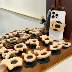 Cute Bear Magnetic Absorption Phone Stand New Powerful Adhesive Portable Easy to Stretch Acrylic Material for Desktop Lazy People