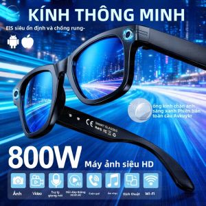 Kính Thông Minh Nâng Cấp Mới Với Camera Nhận Diện Ảnh AI Gọi Bluetooth & Dịch Thuật Kính Râm Dành Cho Nam Quay Video Chống Tia UV