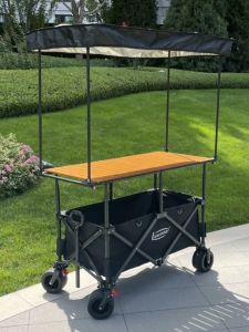 Foldable Market Stall Cart with Wheels – Heavy Duty Vendor Trolley for Food & Retail Business
