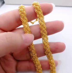 Rantai Leher Fesyen Biji2 31.05g Emas 916 Yon Hing