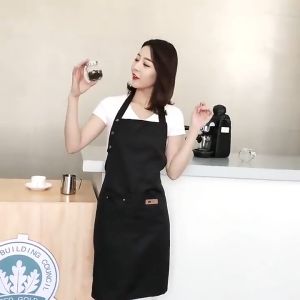 Waterproof Apron Coffee Shop Working Wear Kitchen Cooking Aprons Work Uniforms