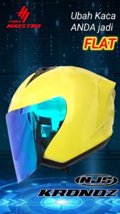 Kaca Helm NJS KRONOZ Visor Helmet FLAT venom open TEBAL PREMIUM by Three Maestro ganteng datar nyaman njs kronos tm2