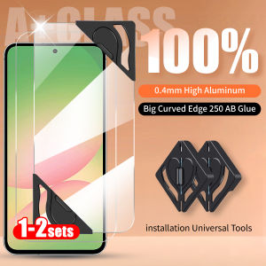 1-2 Set ฟิล์มกระจก ใสเต็มแผ่น แก้วอะลูมิเนียมสูง สำหรับ Samsung Galaxy Note 20 S24 S23 S21 S20 FE A56 A55 A54 A53 A52 A36 A35 A34 A33 A26 A25 A24 A17 A16 A15 A07 A06 A05 A05s A71 A72 A73 5G 4G HD Clear ป้องกันหน้าจอ ฟิล์ม