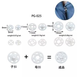 กระดุมแป๊กพลาสติก พลาสติกสแนป กระดุมแป๊ะกลม Snap Button  (B-2-FPG-025)