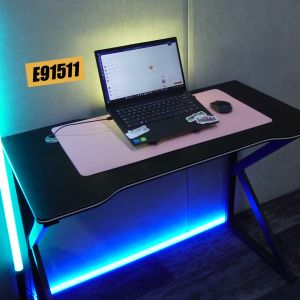 Deli Meja Gaming / Meja Komputer / Gaming Table Hitam Box Kabel E915X