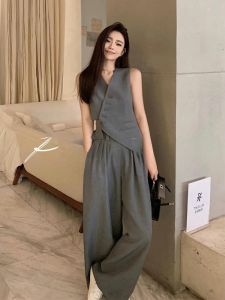 Rixo Street French Style Classic Style Business Suit Anti-Aging Fashion Suit Vest Loose Pants Two-piece Set Women