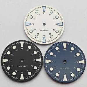 Menex 28.5mm Black/White Watch Dial Green Luminous For Fit NH35 NH36 ETA2824 ST2130 Miyota82 DG Movement Replacement Accessories
