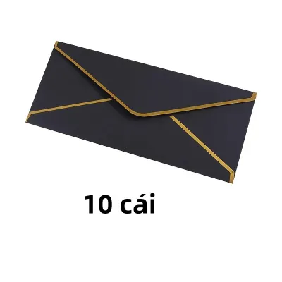 10 Chiếc Phong Bì Màu Đen Cao Cấp Có Chữ Mời Viền Vàng - Phong Bì Giấy Chất Lượng Cao Cấp Dành Cho Doanh Nghiệp Và Sử Dụng Cá Nhân