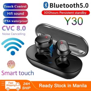 ♥100% sản phẩm gốc + Miễn phí vận chuyển♥Y30 không dây 5.0 Tai nghe bluetooth với MicTWS giảm tiếng ồn điều khiển bằng cảm ứng tai nghe gắn tai không dây