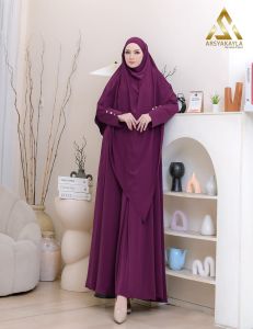 (2oN) AK. MADINAH KHANZA Baju Gamis Abaya Umro Haji Madinah Set Hijab By Arsyakayla. Nazra sha