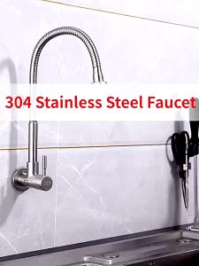SGS Stainless Steel Chrome Finish Swivel Faucet with Spray and Dual Water Flow Settings