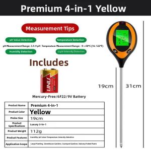 Soil Moisture and pH Temperature Sensor
