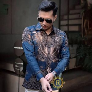 Kemeja Batik Pria Reguler Seragam Lengan Panjang Kantor