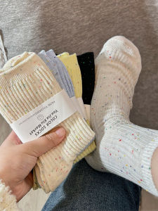 NEPs Yarn Loose Socks Womens Mid-Calf Spring and Autumn Pure Cotton Socks Cute Japanese Style Confinement Long Socks Spring and Summer Thin