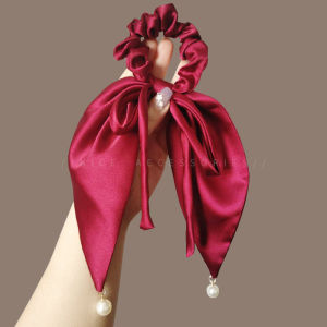 ริบบิ้นผ้าซาตินสีดำสำหรับผูกผมสไตล์เจ้าหญิงที่ตกอยู่ในความเดือดร้อน ริบบิ้นผูกผมลายผีเสื้อ ริบบิ้นผูกผมสไตล์เกาหลี ริบบิ้นผ้าลายดอกไม้