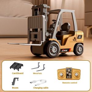 1/64 RC Alloy Forklift Engineering Vehicle Desktop 2.4G Remote Control Forklift Toys Model