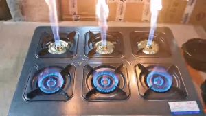 HEJI 2023 Commercial 6 Burner Gas Stove Stainless Steel Heavy Duty Burner Gas Stove Strong Firepower Standard Burner Gas Stove Easy To Clean Size 69x57x10cm