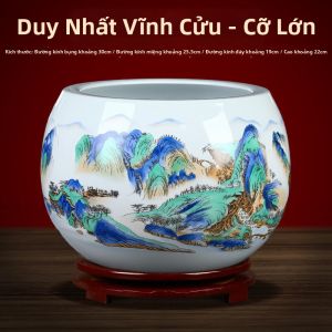 Vật Phẩm Thu Tài Lộc Bình Gốm Trang Trí Đất Vàng
