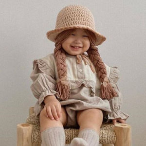 Christmas Gifts: Korean Style Baby Girl Hat & Warm Knitted Woolen Wig Cap
