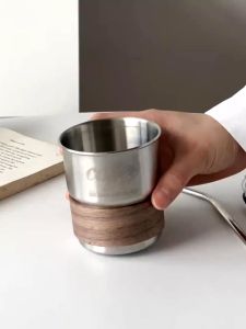 OHHDEER 300ml Coffee Cup With Lid and Straw Stainless Steel Cups For Travel Outdoor Drinking Mugs