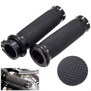 Harley Sportster 883 1200 Touring Dyna Softail Tay Lái Cao Su Tay Cầm 1 25 Mm Đen/Chrome Nhôm CNC + Cao Su Tay Cầm Xe Máy