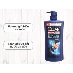 Dầu gội Clear Men Deep Ocean hương gió biển & hổ phách chai 600g