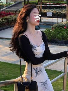 SHUQINGLAI | Áo Cardigan Knit Tay Ngắn Mỏng Dáng Chống Nắng