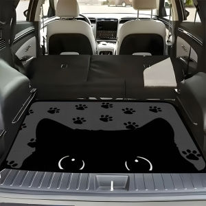 Thảm Lót Cốp Xe VIKAMA Black Cat Paw Print Thảm Trang Trí Kiểu Hoạt Hình Bền Bỉ Chống Trượt Bảo Vệ Cốp Xe Ô Tô Phù Hợp Phổ Biến Thảm Trang Trí Cho Du Lịch & Cắm Trại