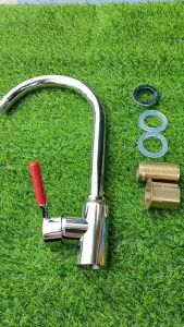 Vòi rửa chén nóng lạnh C013 xoay bi 360 độ inox 304 Cao 30 cm Vòi rửa bát mạ Crom sáng bóng  (Bảo hành 3 Năm) - Lắp đặt đơn giản không cần gọi thợ lắp đặt