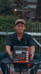 Cooking Set Dhaulagiri DH 500 - Dhaulagiri Cooking Set Dh-500- Nesting Set - Alat Masak Camping - Coking Set Hiking Camping