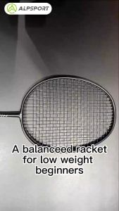 Alpsport BBQ 2.0 6UMax 35 Lbs Super Light 100% Full Carbon Fiber  Badminton Racket With String Black Red Professional Racquet Ultralight For Training