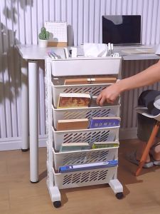 Movable Bookshelf: Trolley Cart for Office & Desk Side Bookcases with Wheels
