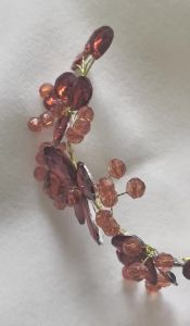 Handmade Flower Headband Red Artificial Crystal Beads Bridal Wedding Hair Accessories For Bride