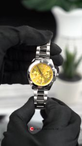 Jam Tangan Wanita Alexandre Christie Passion AC 2A72 BFBSSYL Yellow Dial Silver Stainless Steel Strap